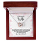 TO MY BEAUTIFUL WIFE,  INTERLOCKING HEART NECKLACE WITH MESSAGE CARD, BIRTHDAY AND ANNIVERSARY GIFT, UNIQUE GIFT FO HER, NECKLACE JWELERY