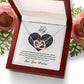 TO MY WIFE, INTERLOCKING HEART NECKLACE FOR WIFE, BIRTHDAY AND ANNIVERSAY GIFT FOR HER, NECKLACE JWELERY WITH MESSAGE CARD