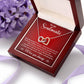 TO MY SOULMATE, INTERLOCKING HEART NECKLACE WITH MESSAGE CARD, BIRTHDAY GIFT FOR HER