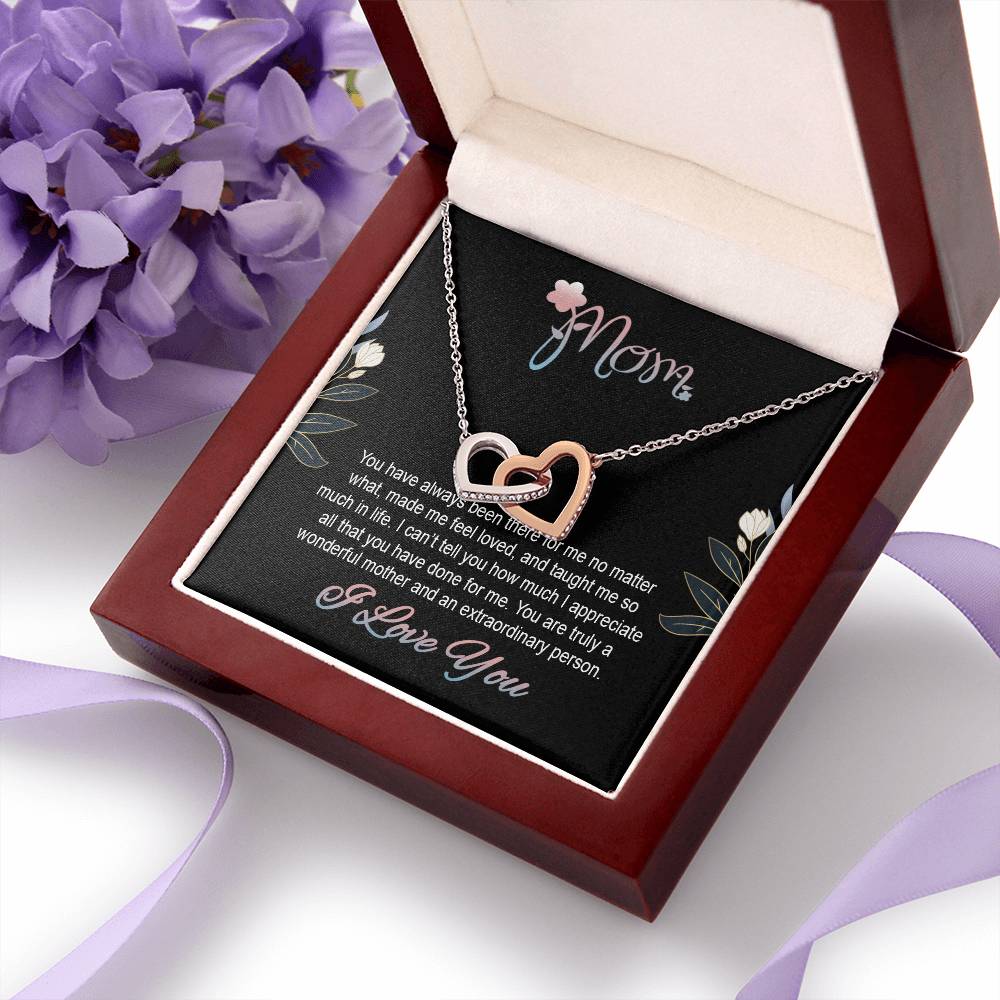 Interlocking Heart Necklace, Necklace For Mom Gift For Birthday, Anniversary, Christmas, Mother's Day, Jewelry For Her, Gift For Her From Her Son/Daughter