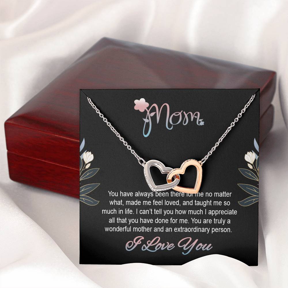 Interlocking Heart Necklace, Necklace For Mom Gift For Birthday, Anniversary, Christmas, Mother's Day, Jewelry For Her, Gift For Her From Her Son/Daughter