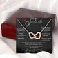 TO MY SOULMATE, INTERLOCKING HEART NECKLACE WITH MESSAGE CARD, BIRTHDAY AND ANNIVERSAY GIFT FOR HER, NECKLACE JWELERY