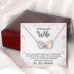 TO MY BEAUTIFUL WIFE,  INTERLOCKING HEART NECKLACE WITH MESSAGE CARD, BIRTHDAY AND ANNIVERSARY GIFT, UNIQUE GIFT FO HER, NECKLACE JWELERY