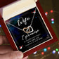 TO MY WIFE,  INTERLOCKING HEART NECKLACE WITH MESSAGE CARD, BIRTHDAY AND ANNIVERSARY GIFT FOR WIFE, NECKLACE JWELERY FOR HER