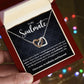 TO MY SOULMATE, INTERLOCKING HEART NECKLACE WITH MESSAGE CARD, GIFT FOR HER