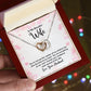 TO MY BEAUTIFUL WIFE,  INTERLOCKING HEART NECKLACE WITH MESSAGE CARD, BIRTHDAY AND ANNIVERSARY GIFT, UNIQUE GIFT FO HER, NECKLACE JWELERY