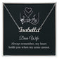 DEAR WIFE, CUSTOM NAME NECKLACE WITH HEART CHARACTER, BIRTHDAY GIFT FOR HER, NECKLACE PENDANT WITH MESSAGE CARD, FOR WIFE FROM HUSBAND