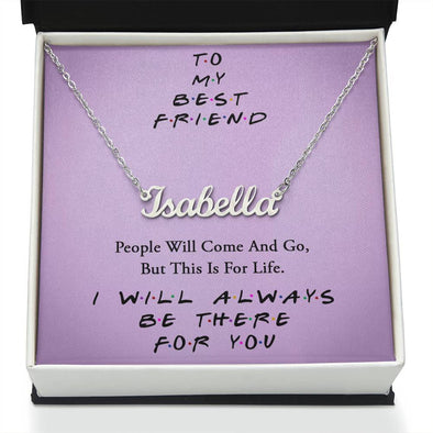 TO MY BEST FRIEND, CUSTOM NAME NECKLACE WITH MESSAGE CARD, CUSTOM GIFT FOR HER, NECKLACE GIFT FOR FRIEND,