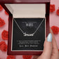 TO MY GORGEOUS WIFE, CUSTOM NAME NECKLACE, GIFT FOR HER, NECKLACE PENDANT WITH MESSAGE CARD, FOR WIFE FROM HUSBAND
