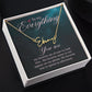 TO MY EVERYTHING, SIGNATURE NAME NECKLACE, GIFT FOR HER, NECKLACE PENDANT WITH MESSAGE CARD, FOR WIFE FROM HUSBAND