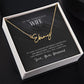 TO MY GORGEOUS WIFE, SIGNATURE NAME NECKLACE, GIFT FOR HER, NECKLACE PENDANT WITH MESSAGE CARD, FOR WIFE FROM HUSBAND