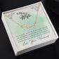 TO MY WIFE,  SIGNATURE NAME NECKLACE, BIRTHDAY GIFT FOR HER, NECKLACE PENDANT WITH MESSAGE CARD, FOR WIFE FROM HUSBAND