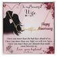 TO MY BEAUTIFUL WIFE HAPPY ANNIVERSARY, SIGNATURE NAME NECKLACE, GIFT FOR HER, NECKLACE PENDANT WITH MESSAGE CARD, FOR WIFE FROM HUSBAND