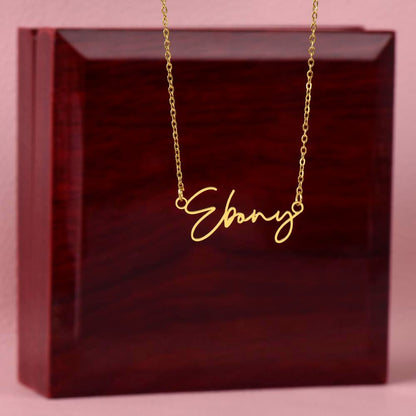 TO MY BEAUTIFUL GIRLFRIEND, SIGNATURE NAME NECKLACE WITH MESSAGE CARD, BIRTHDAY GIFT FOR HER, NECKLACE PENDANT FOR GIRLFRIEND FROM BOYFRIEND