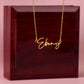 TO MY BEAUTIFUL SOULMATE, SIGNATURE NAME NECKLACE, GIFT FOR HER, NECKLACE PENDANT WITH MESSAGE CARD, FOR WIFE FROM HUSBAND