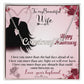 TO MY BEAUTIFUL WIFE HAPPY ANNIVERSARY, CUSTOM NAME WITH HEART NECKLACE, GIFT FOR HER, NECKLACE PENDANT WITH MESSAGE CARD, FOR WIFE FROM HUSBAND
