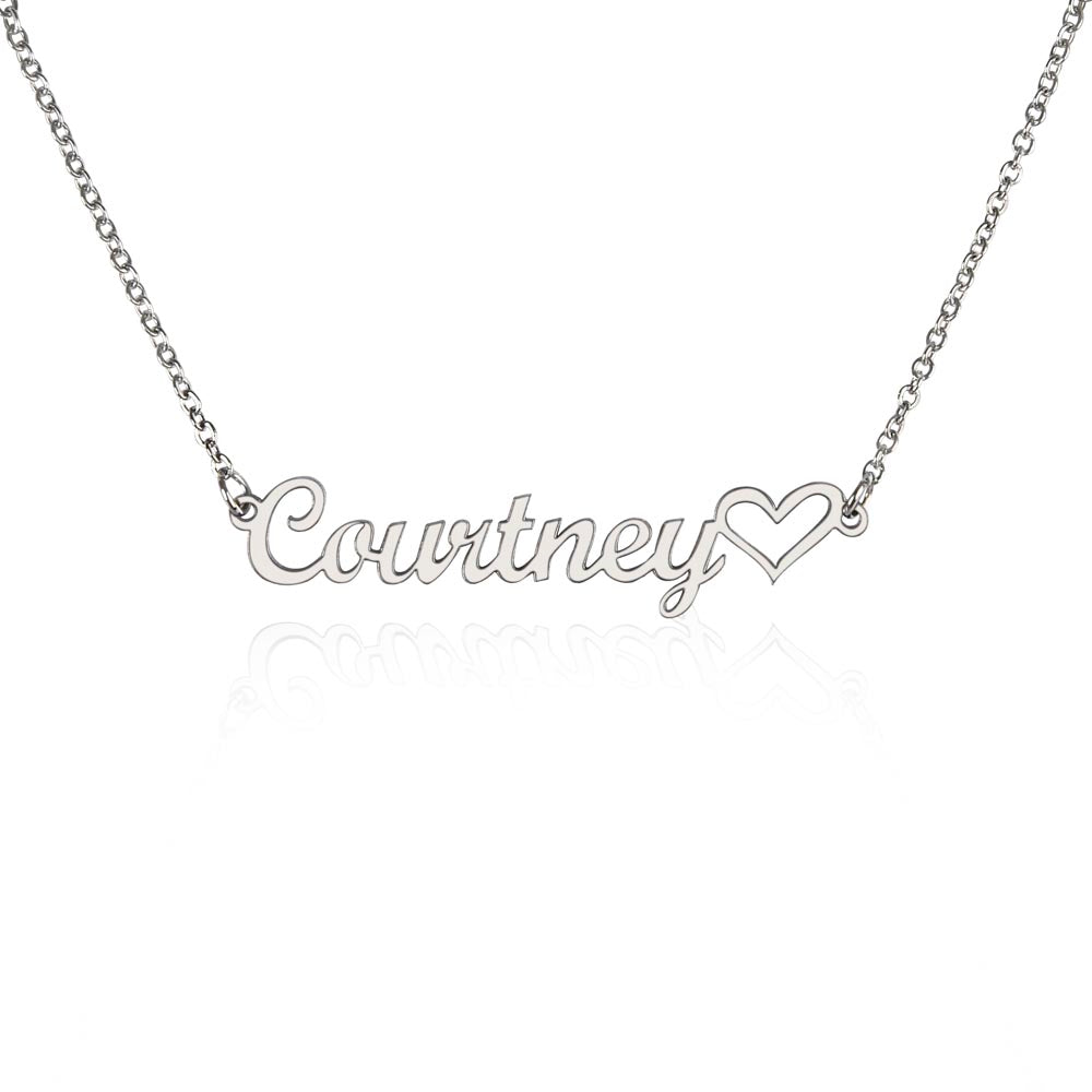 Custom Name Necklace With Heart, Necklace For Her, Birthday , Anniversary Gift For Her, Women Name Necklace, Gift For Wife Daughter Mom Etc.