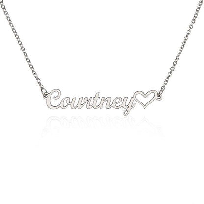 Custom Name Necklace With Heart, Necklace For Her, Birthday , Anniversary Gift For Her, Women Name Necklace, Gift For Wife Daughter Mom Etc.