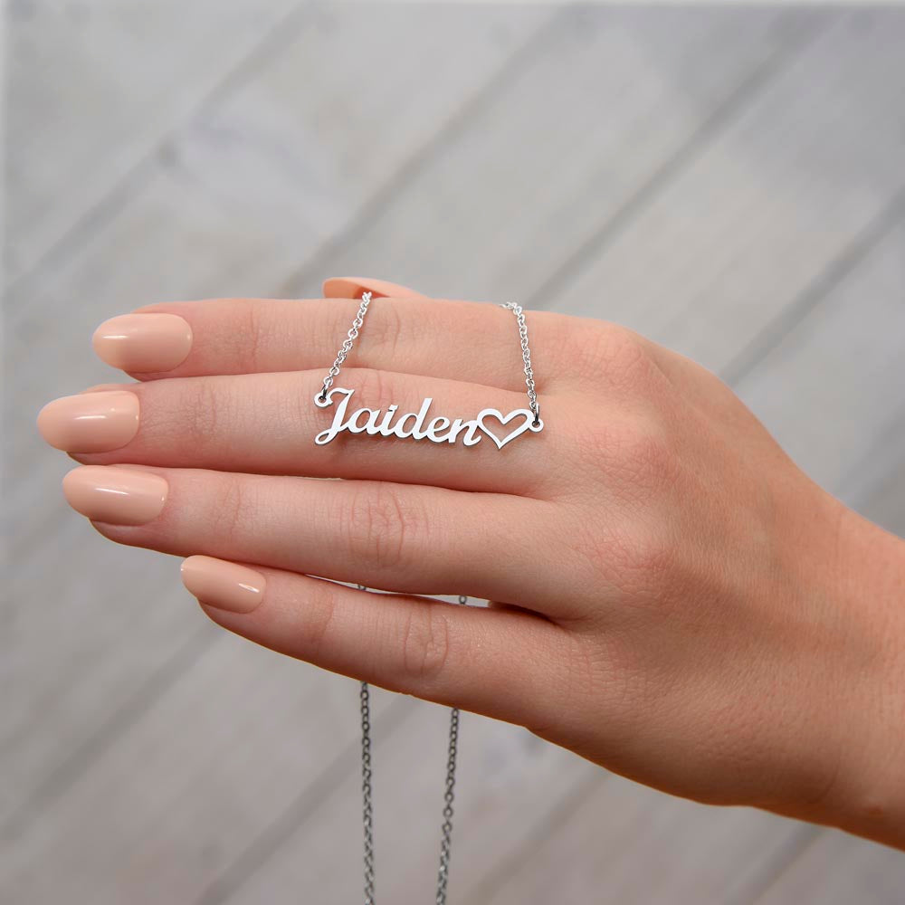 Custom Name Necklace With Heart, Necklace For Her, Birthday , Anniversary Gift For Her, Women Name Necklace, Gift For Wife Daughter Mom Etc.