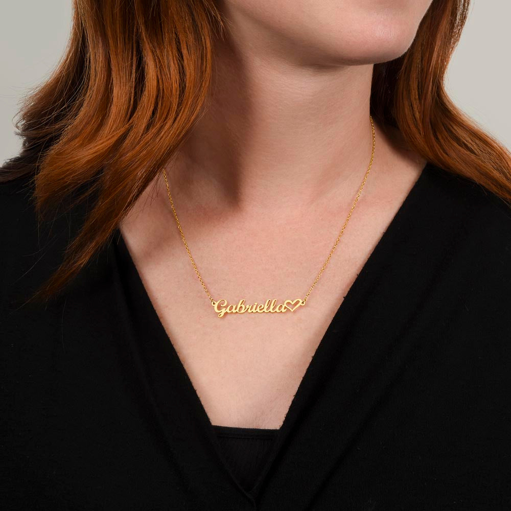 Custom Name Necklace With Heart, Necklace For Her, Birthday , Anniversary Gift For Her, Women Name Necklace, Gift For Wife Daughter Mom Etc.