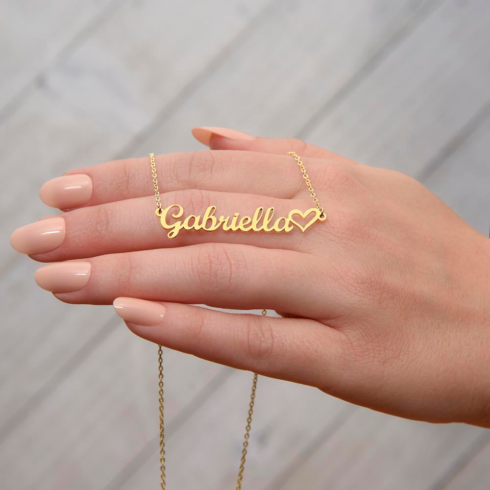 Custom Name Necklace With Heart, Necklace For Her, Birthday , Anniversary Gift For Her, Women Name Necklace, Gift For Wife Daughter Mom Etc.