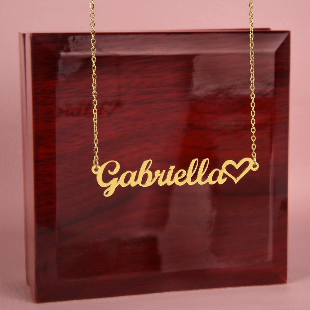 Custom Name Necklace With Heart, Necklace For Her, Birthday , Anniversary Gift For Her, Women Name Necklace, Gift For Wife Daughter Mom Etc.