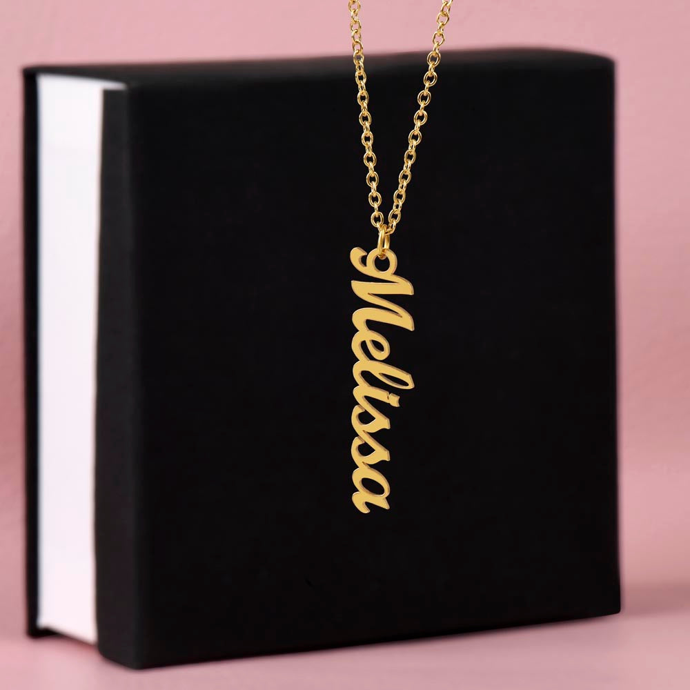 Vertical Name Necklace For Her, Custom Name Necklace, Birthday , Anniversary Gift For Her, Women Name Necklace, Gift For Wife Daughter Mom Etc.