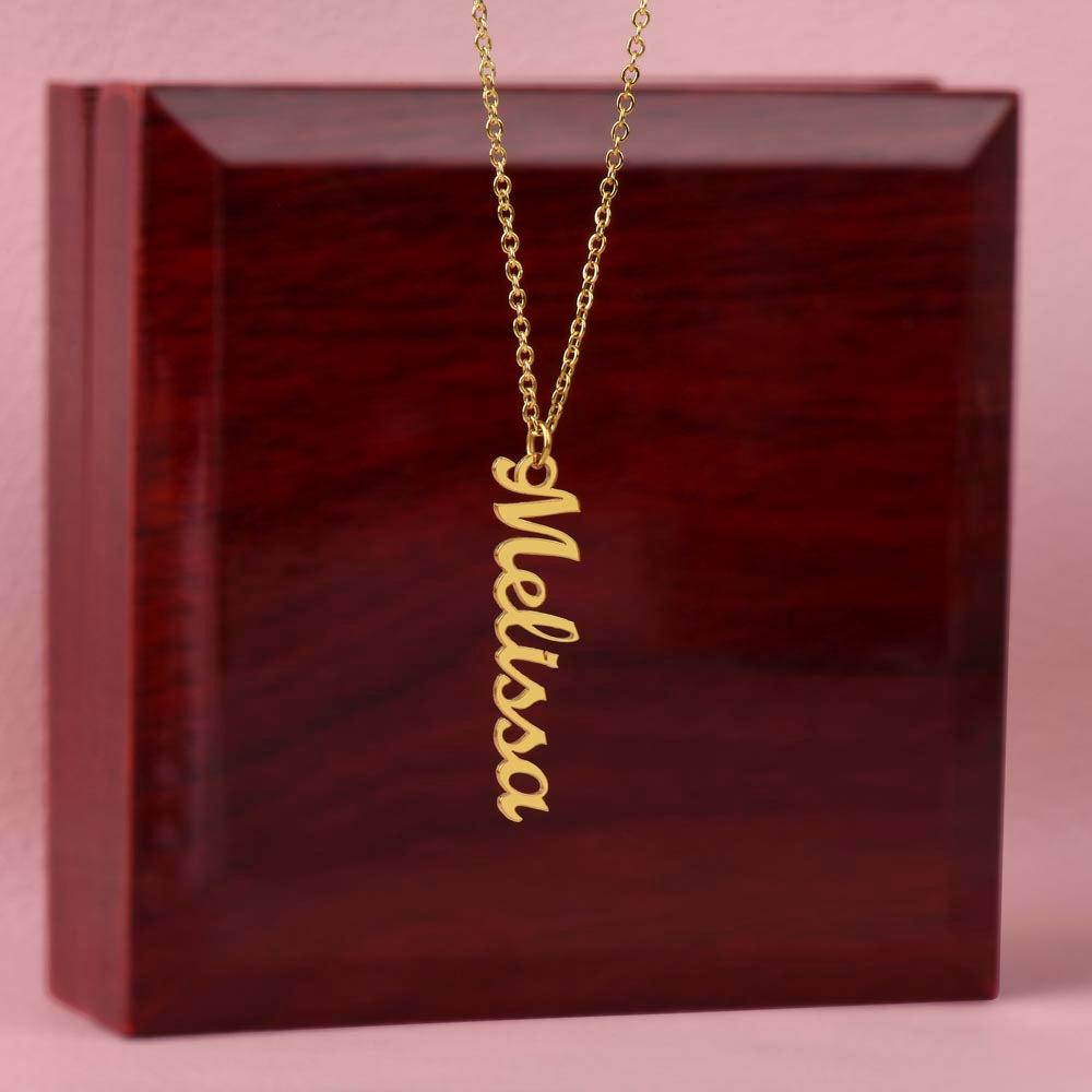 Vertical Name Necklace For Her, Custom Name Necklace, Birthday , Anniversary Gift For Her, Women Name Necklace, Gift For Wife Daughter Mom Etc.