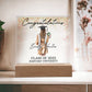 PERSONALIZED ACRYLIC PLAQUE FOR CLASS OF 2023 GRADUATE, PERSONALIZED GIFT FOR HER, ACRYLIC PLAQUE WITH WOODEN LED BASE, GRADUATION DESK DECOR, HARVARD UNIVERSITY COLLEGE GIFT FOR FRIEND