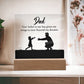 ACRYLIC PLAQUE WITH WOODEN LED BASE, FATHERS DAY GIFT, GIFT FOR DAD, UNIQUE GIFT FOR DAD, DESK DECOR, DAD GIFT FROM DAUGHTER/SON