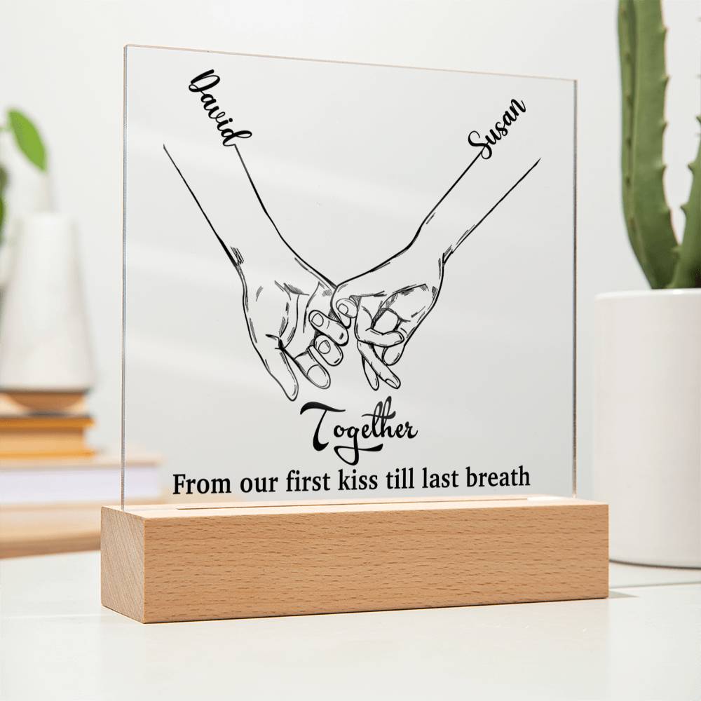 Personalized Acrylic Square  Plaque For Couples, Custom Names, Birthday, Anniversary, Valentine's Day Gift For Him/Her