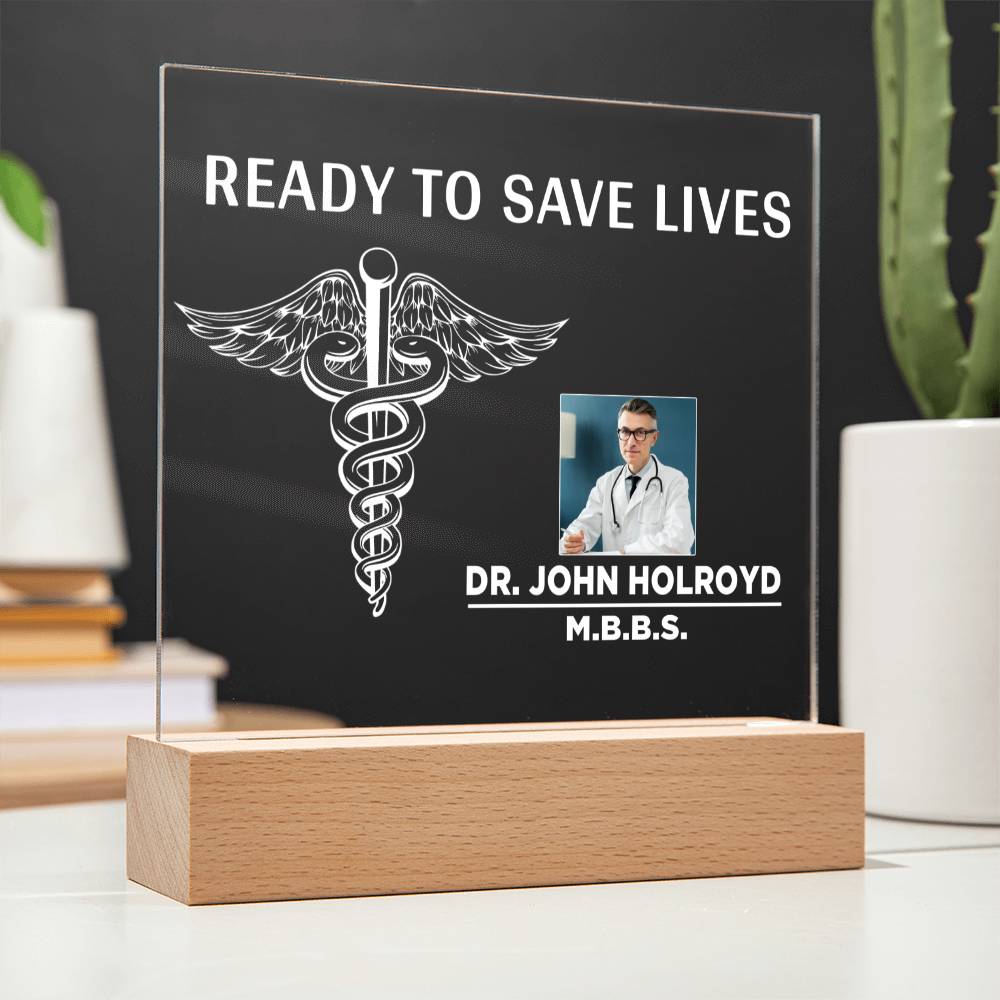 Personalized  Doctor Acrylic Plaque Gift for Men, Custom Future Doctor, Dentists, Med Student Gift, New Doctor Gift for Him, Dr Gift, Retirement Plaque