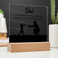 ACRYLIC PLAQUE WITH WOODEN LED BASE, FATHERS DAY GIFT, GIFT FOR DAD, UNIQUE GIFT FOR DAD, DESK DECOR, DAD GIFT FROM DAUGHTER/SON