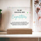 TO MY AMAZING SON, CONGRATULATION ON YOUR GRADUATION, GIFT FOR GRADUATION, ACRYLIC PLAQUE WITH WOODEN LED BASE, GRADUATION GIFT FOR SON