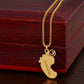 ENGRAVED BABY FEET WITH NAME AND BIRTHSTONE, NECKLACE GIFT FOR MOM WITH KIDS NAME, WITH MESSAGE CARD, BIRTHDAY/MOTHER'S DAY GIFT FOR MOM, FROM DAUGHTER