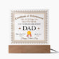 THE WORLD'S GREATEST DAD, ACRYLIC PLAQUE WITH WOODEN LED BASE, FATHERS DAY GIFT, CUSTOM GIFT, PERSONALIZED GIFT FOR DAD