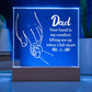 ACRYLIC PLAQUE WITH WOODEN LED BASE, DESK DECOR, DAD GIFT FROM DAUGHTER/SON, FATHERS DAY GIFT