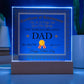 THE WORLD'S GREATEST DAD, ACRYLIC PLAQUE WITH WOODEN LED BASE, FATHERS DAY GIFT, CUSTOM GIFT, PERSONALIZED GIFT FOR DAD