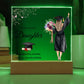 CONGRATULATION ON YOUR GRADUATION, ACRYLIC SQUARE PLAQUE, GRADUATION GIFT FOR DAUGHTER, ACRYLIC PLAQUE WITH WOODEN LED BASE, GRADUATION DESK DECOR