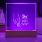 ACRYLIC PLAQUE WITH WOODEN LED BASE, DESK DECOR, DAD GIFT FROM DAUGHTER/SON, FATHERS DAY GIFT