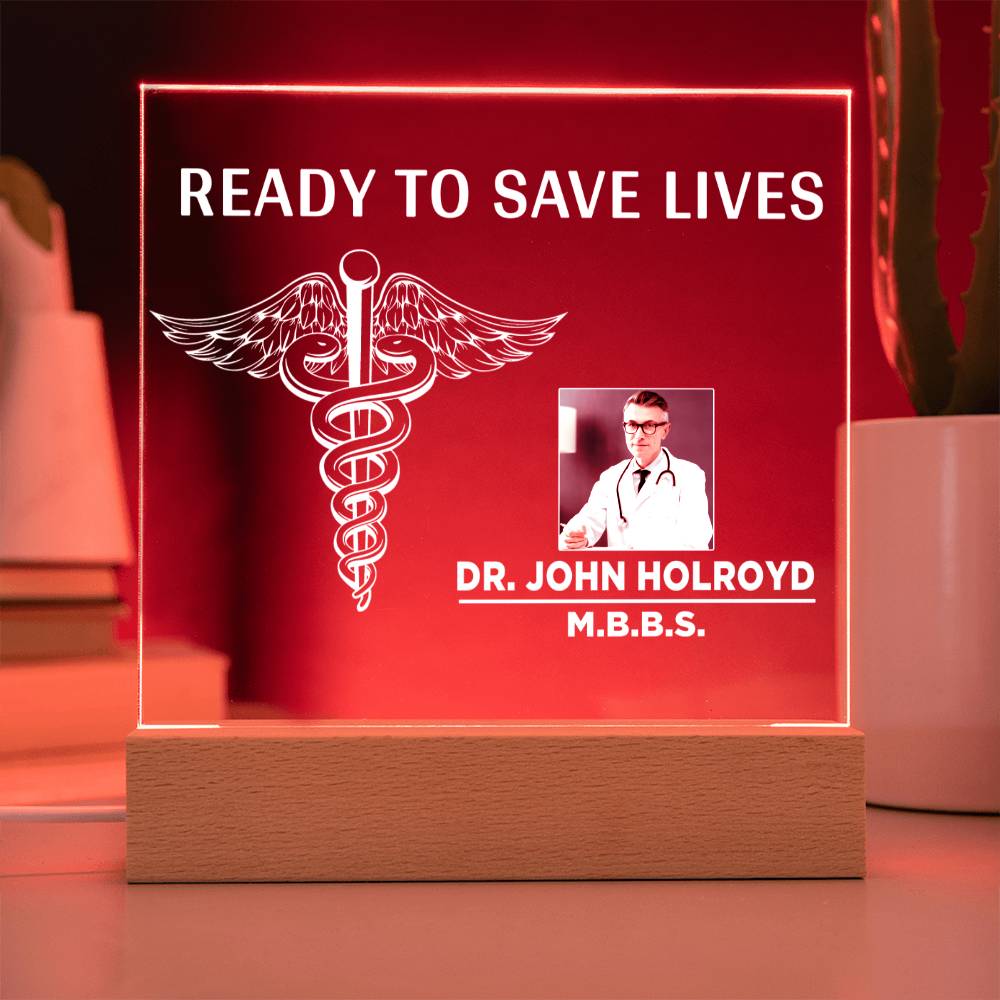 Personalized  Doctor Acrylic Plaque Gift for Men, Custom Future Doctor, Dentists, Med Student Gift, New Doctor Gift for Him, Dr Gift, Retirement Plaque