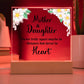 MOM AND DAUGHTER, ACRYLIC PLAQUE WITH WOODEN LED BASE, MOTHERS DAY GIFT, DAUGHTER GIFT FROM MOM, MOTHER AND DAUGHTERS DAY GIFT, BIRTHDAY GIFT