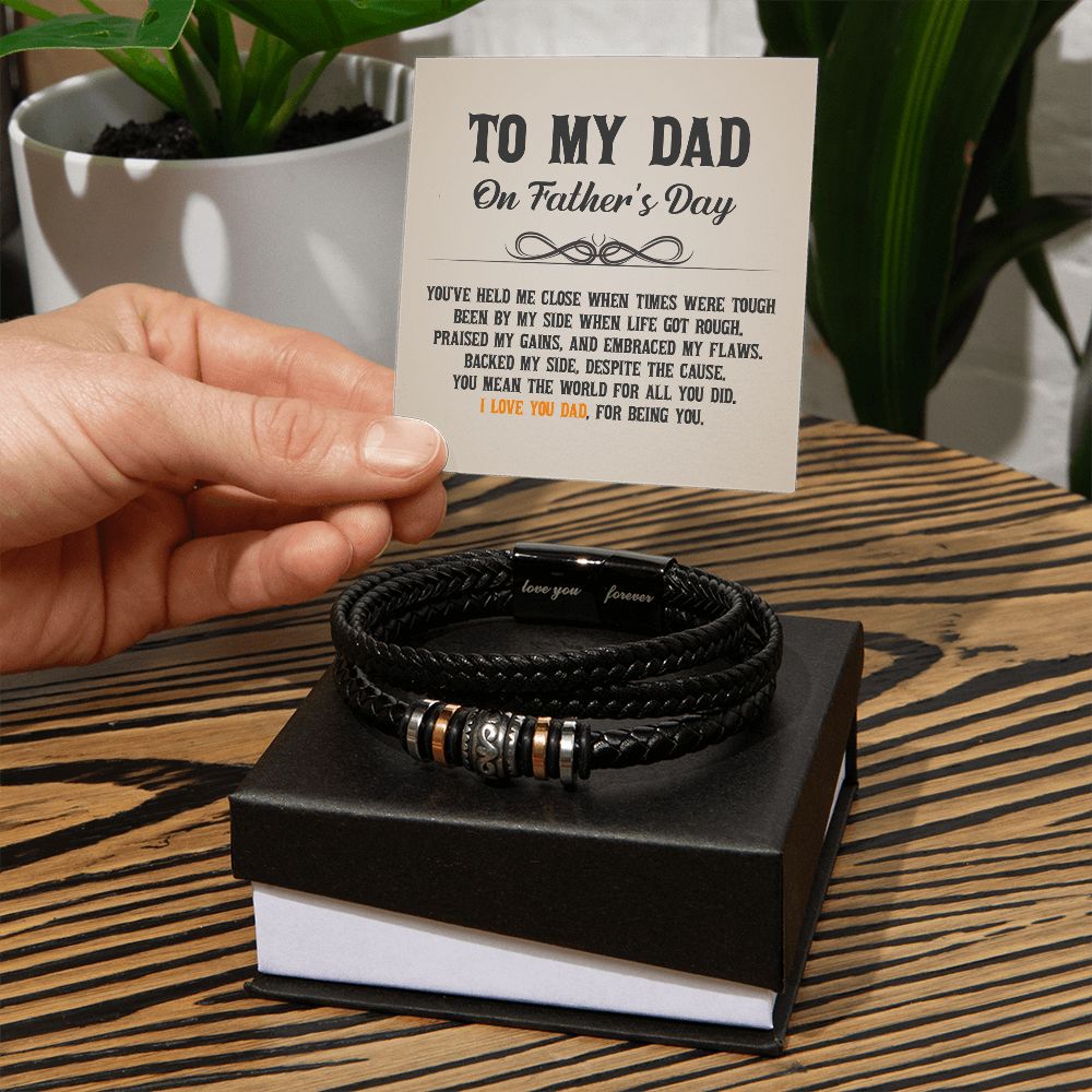 TO MY DAD, LOVE YOU FOREVER BRACELET, FATHER'S DAY GIFT WITH MESSAGE CARD, GIFT FOR DAD, UNIQUE GIFT