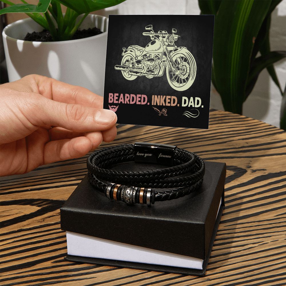 LOVE YOU FOREVER BRACELET FOR DAD, BIRTHDAY AND FATHERS DAY GIFT FOR HIM, BRACELET WITH MESSAGE CARD FOR YOUR DAD