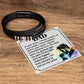 LOVE YOU FOREVER MEN'S BRACELET FOR DAD, FATHER'S DAY/ BIRTHDAY GIFT FOR HIM, BRACELET WITH ENGRAVED MESSAGE AND MESSAGE CARD FOR YOUR FATHER