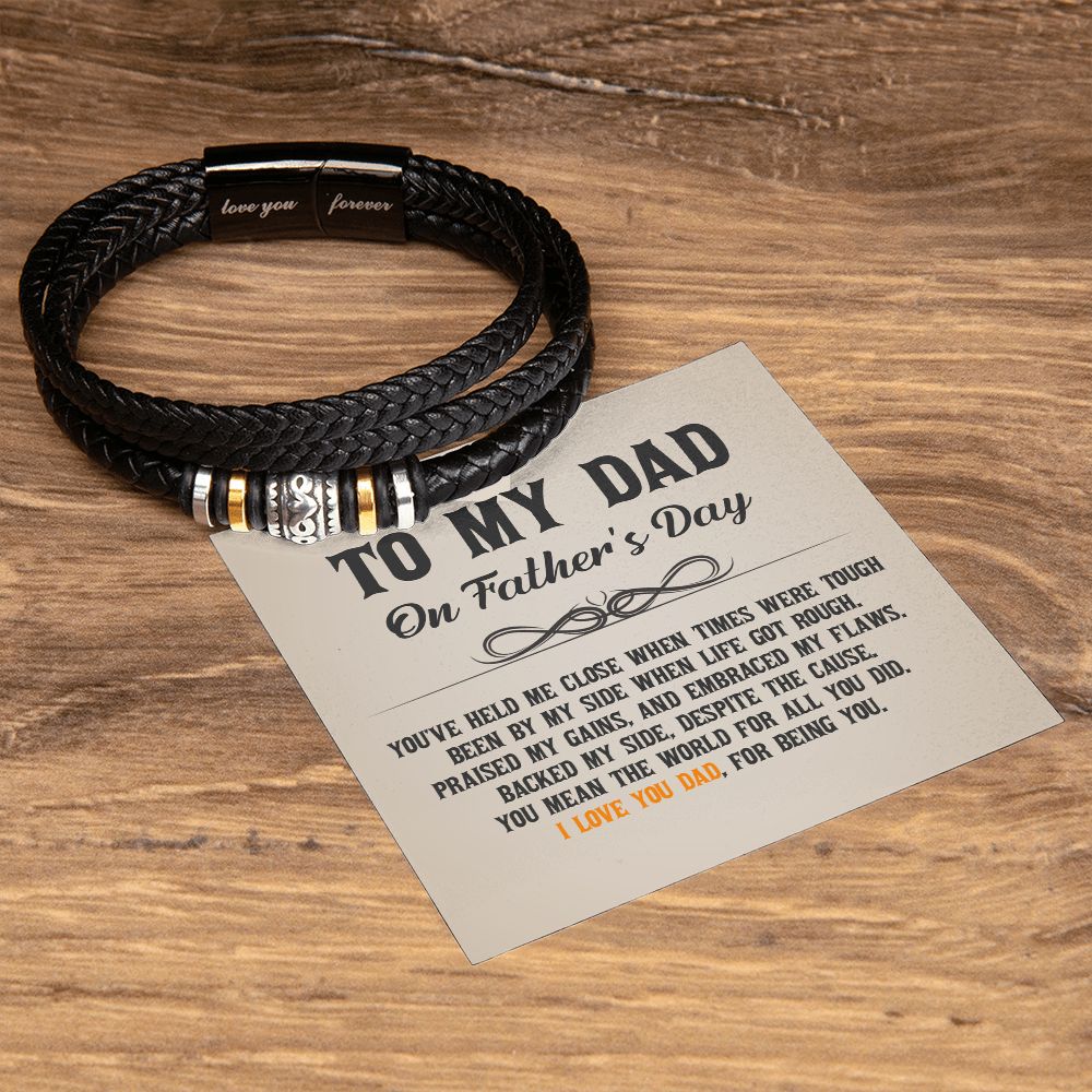 TO MY DAD, LOVE YOU FOREVER BRACELET, FATHER'S DAY GIFT WITH MESSAGE CARD, GIFT FOR DAD, UNIQUE GIFT