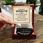 TO MY BELOVED HUSBAND, LOVE YOU FOREVER MEN'S BRACELET FOR HUSBAND, BIRTHDAY/ANNIVERSARY GIFT FOR HIM, BRACELET WITH ENGRAVED MESSAGE AND MESSAGE CARD FOR YOUR HUSBAND