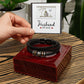 MY HUSBAND MY LOVE,  LOVE YOU FOREVER MEN'S BRACELET FOR HUSBAND, BIRTHDAY/ANNIVERSARY GIFT FOR HIM, BRACELET WITH ENGRAVED MESSAGE AND MESSAGE CARD FOR YOUR HUSBAND