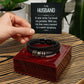 TO MY HUSBAND LOVE YOU FOREVER MEN'S BRACELET FOR HUSBAND, BIRTHDAY/ANNIVERSARY GIFT FOR HIM, BRACELET WITH ENGRAVED MESSAGE AND MESSAGE CARD FOR YOUR HUSBAND