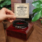 TO MY BELOVED HUSBAND, LOVE YOU FOREVER MEN'S BRACELET FOR HUSBAND, BIRTHDAY/ANNIVERSARY GIFT FOR HIM, BRACELET WITH ENGRAVED MESSAGE AND MESSAGE CARD FOR YOUR HUSBAND